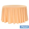 120" Round 200 GSM Polyester Tablecloth - Peach