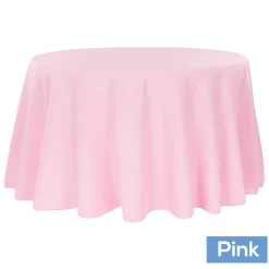 120" Round 200 GSM Polyester Tablecloth - Pink