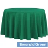 120" Round 200 GSM Polyester Tablecloth - Emerald Green