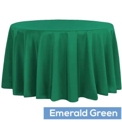 120" Round 200 GSM Polyester Tablecloth - Emerald Green