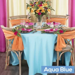 108" Round 200 GSM Polyester Tablecloth - Aqua Blue