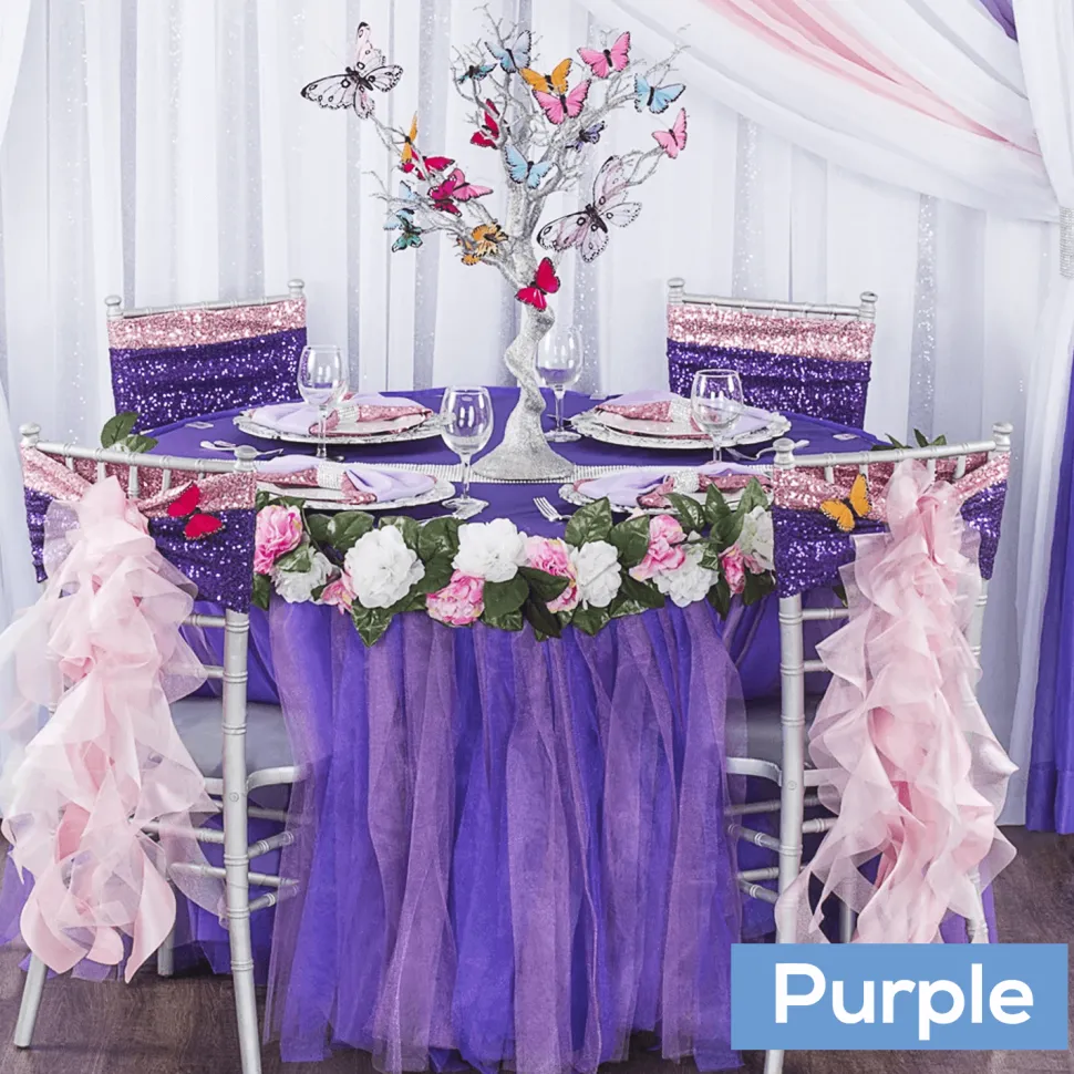 108" Round 200 GSM Polyester Tablecloth - Purple