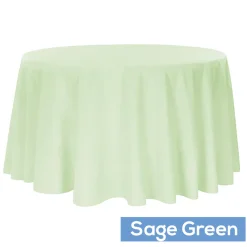 108" Round 200 GSM Polyester Tablecloth - Sage Green