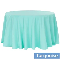 108" Round 200 GSM Polyester Tablecloth - Turquoise