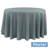 120" Round 200 GSM Polyester Tablecloth - Pewter