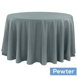 120" Round 200 GSM Polyester Tablecloth - Pewter