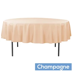 90" Round 200 GSM Polyester Tablecloth - Champagne