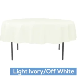 90" Round 200 GSM Polyester Tablecloth - Light Ivory/Off White