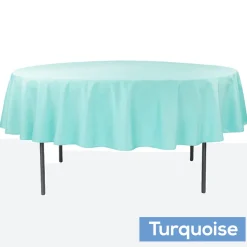 90" Round 200 GSM Polyester Tablecloth - Turquoise