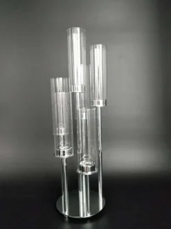 Round Metal Cluster Candle Holder, Six Arm 24"- Silver
