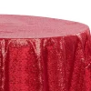 120" Round Sequin Tablecloth - Apple Red