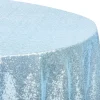 132" Round Sequin Tablecloth - Baby Blue
