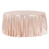 132" Round Sequin Tablecloth - Blush/Rose Gold