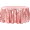 120" Round Sequin Tablecloth - Dusty Rose/Mauve