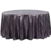 120" Round Sequin Tablecloth - Eggplant/Plum