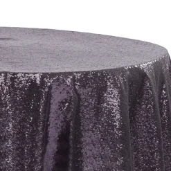 120" Round Sequin Tablecloth - Eggplant/Plum