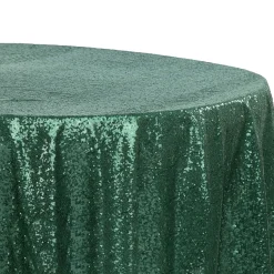120" Round Sequin Tablecloth - Emerald Green