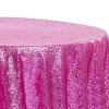 132" Round Sequin Tablecloth - Fuchsia