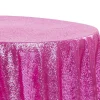 120" Round Sequin Tablecloth - Fuchsia