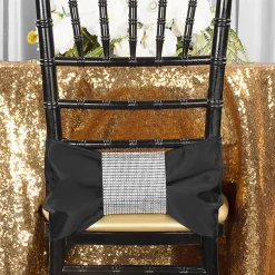 132" Round Sequin Tablecloth - Gold