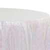 120" Round Sequin Tablecloth - Iridescent White