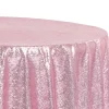 132" Round Sequin Tablecloth - Pink