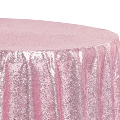 132" Round Sequin Tablecloth - Pink