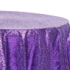 132" Round Sequin Tablecloth - Purple