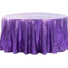 120" Round Sequin Tablecloth - Purple