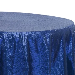120" Round Sequin Tablecloth - Royal Blue
