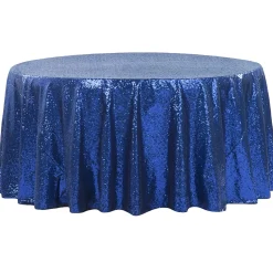 120" Round Sequin Tablecloth - Royal Blue