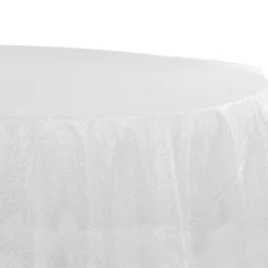 120" Round Sequin Tablecloth - White