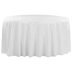 120" Round Sequin Tablecloth - White
