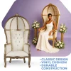 Royal Bride and Groom Throne Chair - Tan & Gold