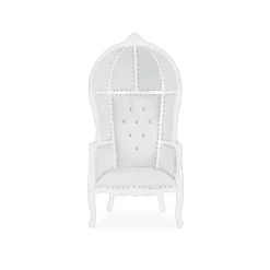Royal Throne Chair- White Vinyl/ White Frame