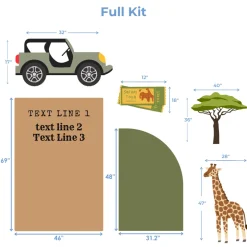 Safari Birthday Foam Core Backdrop Kit by PopScene™