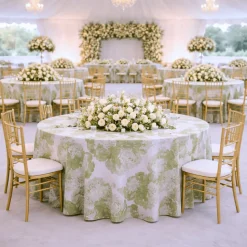 Sage Botanica Jacquard Tablecloth - Multiple Size Options