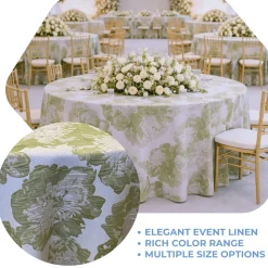 Sage Botanica Jacquard Tablecloth - Multiple Size Options
