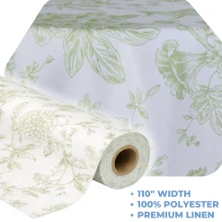 Sage Flores by the Yard - 110" Width