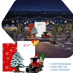 Santa's Snowflakes Lane Foam Core Backdrop Kit by PopScene™