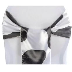 Satin Chair Sash - Cow Animal Print