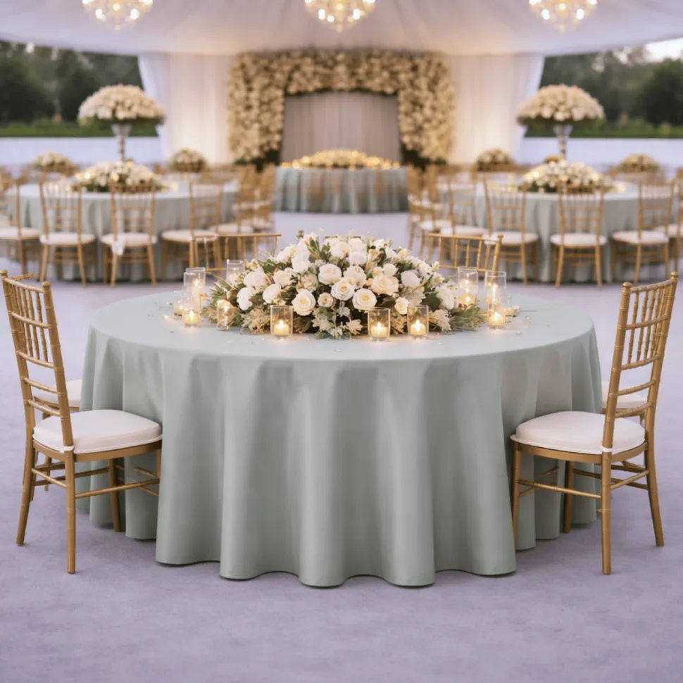 Seafoam La Petite France Jacquard Tablecloth - Multiple Size Options