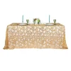 Sequin Looping Leaves Tablecloth Overlay 90"x156" Rectangle - Gold