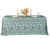 Sequin Looping Leaves Tablecloth Overlay 90"x156" Rectangle - Emerald Green
