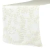 Sequin Looping Leaves Table Runner - Light Ivory/Off White