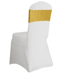 Sequin & Spandex Chair Band by Eastern Mills - Gold - 10 Pack