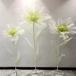 Set of 3 Stands with Silk Gauze Flowers - Choice of Colors!