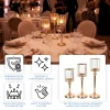 Set of 3 Crystal Pendant Hurricane Candle Holders with Glass Shades (Gold Finish)