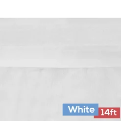 Sheer Tulle Tutu Table Skirt - 14ft long - White