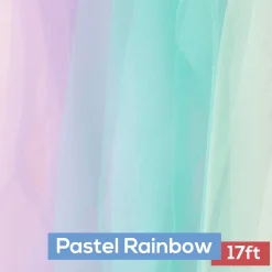 Sheer Tulle Tutu Table Skirt - 17ft long - Pastel Rainbow